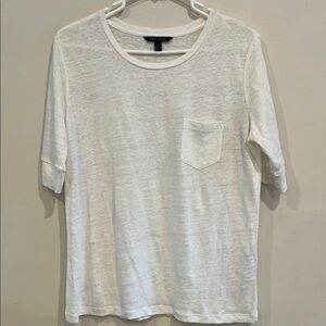 Banana Republic Cream White Pocket Short Sleeve Tee Size M
